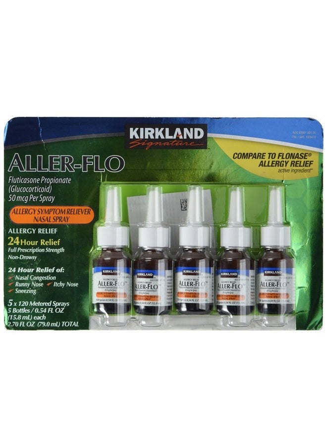Kirkland Signature Kirkland Signature Kirkland Aller-Flo Fluticasone Propionate (Glucorticoid), 0.54 Fl Oz (Pack of 5) 