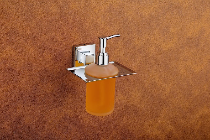 iSTAR Stainless Steel Liquid Soap Dispenser with Holder | Stylish Multipurpose Wall Mounted Glass Bottle Stand for Shower Gel, Shampoo, Hand-Wash, Bathroom, Wash-Basin, Home, Hotel (300 ml-Pack of 1) - Image 2