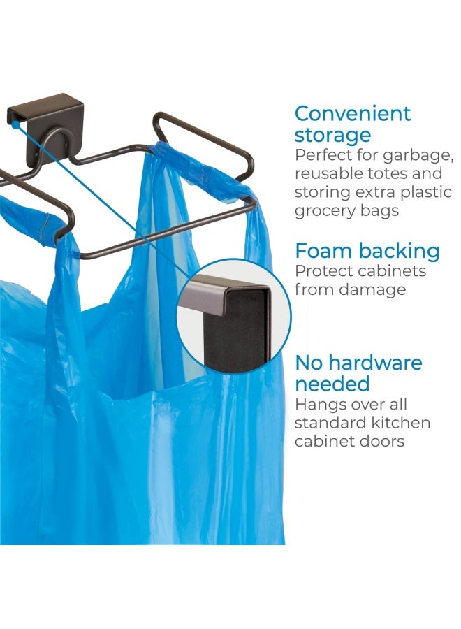 IDesign InterDesign Classico Over Cabinet Plastic Bag Holder  Storage Organizer for Kitchen Bronze - Image 4