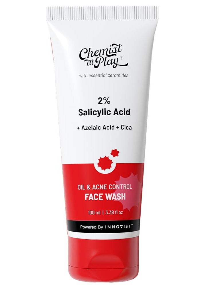 Chemist at Play 2% Salicylic Acid Face Wash For Oily Skin with Niacinamide Prevents Acne Removes Excess Oil Sulphate Free Anti Acne Face Cleanser  100ML - Image 2