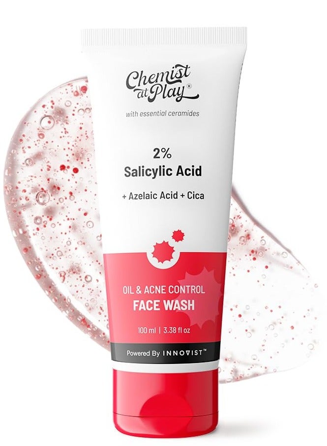 Chemist at Play 2% Salicylic Acid Face Wash For Oily Skin with Niacinamide Prevents Acne Removes Excess Oil Sulphate Free Anti Acne Face Cleanser  100ML - Image 1