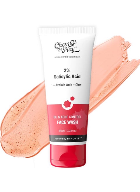 Chemist at Play 2% Salicylic Acid Face Wash For Oily Skin with Niacinamide Prevents Acne Removes Excess Oil Sulphate Free Anti Acne Face Cleanser