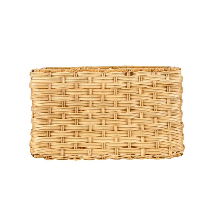 Akway AKWAY Handcrafted Wicker Storage Container Square Basket With Handles For Toiletry Cosmetic, Towels, Toys, Bathroom, Bedroom, Wardrobe (Beige)  - Image 3