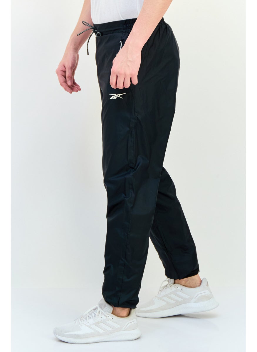 Reebok Men Sportswear Fit Drawstring Training Track Pants, Black  - Image 3