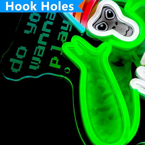 JOSEBRU Do You Wanna Play Mini Games? Neon Sign Fun Gaming LED Art for Game Rooms Decor Cute Monkey with Party Hat Sign for Mini Game Fans Night Lights for Bedroom Party Kids Room Wall Decor - Image 4