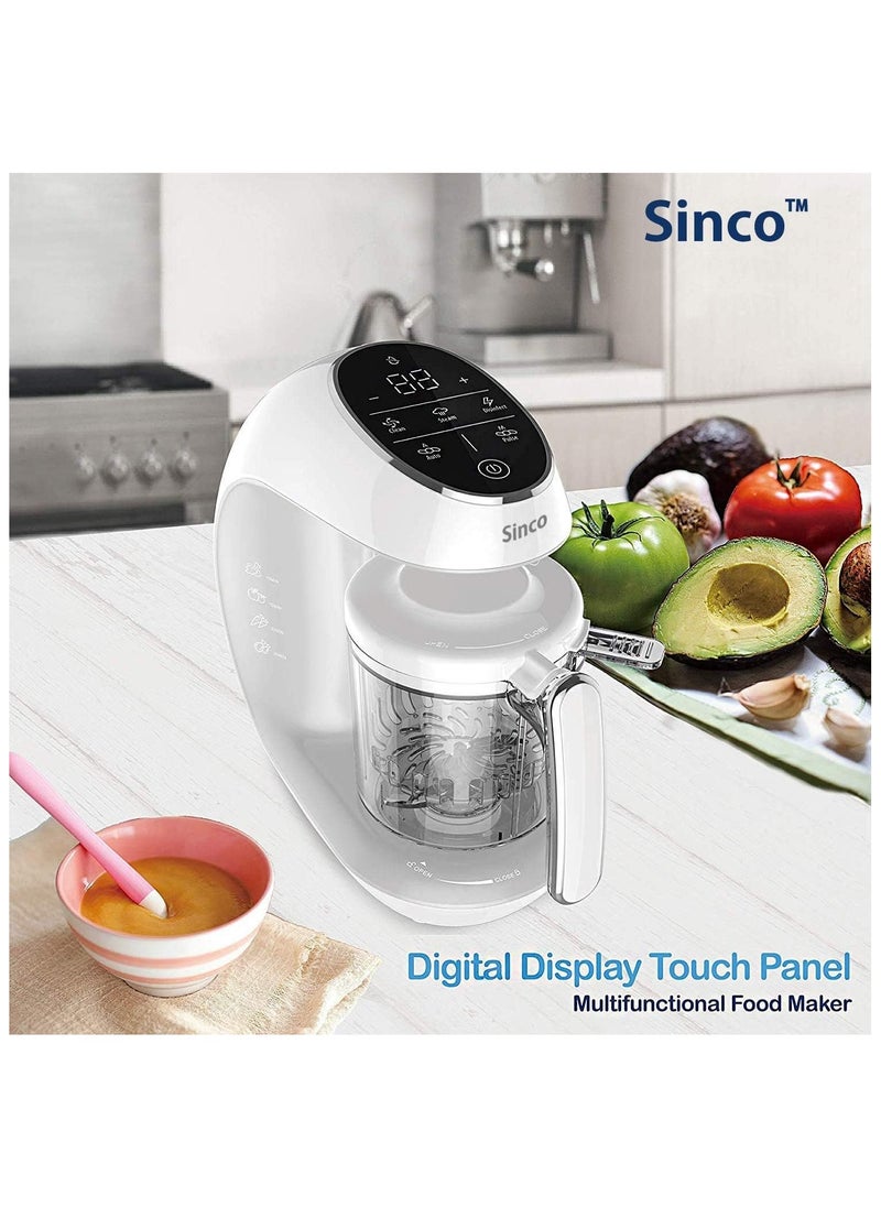 SINCO - ماكينة صنع طعام الأطفال من سينكو، محضرة الطعام للرضع والأطفال الصغار 7 في 1، ماكينة صنع الطعام تعمل باللمس مع طباخ بخار، خلاط، مفرمة، مزيل الصقيع، إعادة التسخين، المطهر والتنظيف التلقائي - Image 1