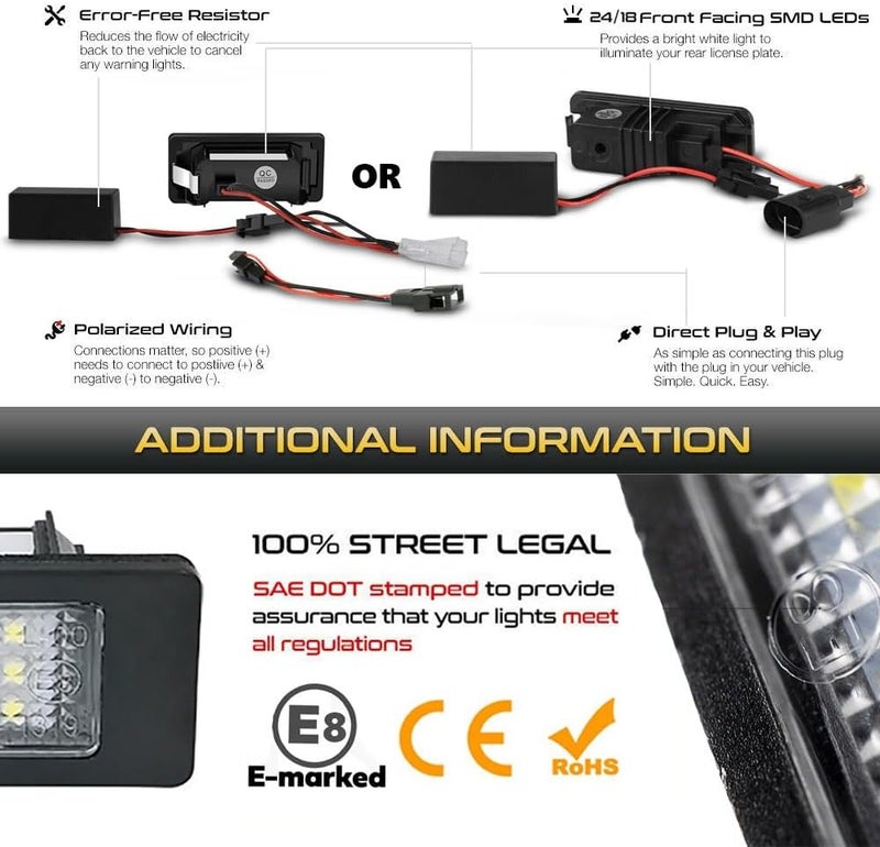 QASULER LED License Plate Light for VW Models - Image 5