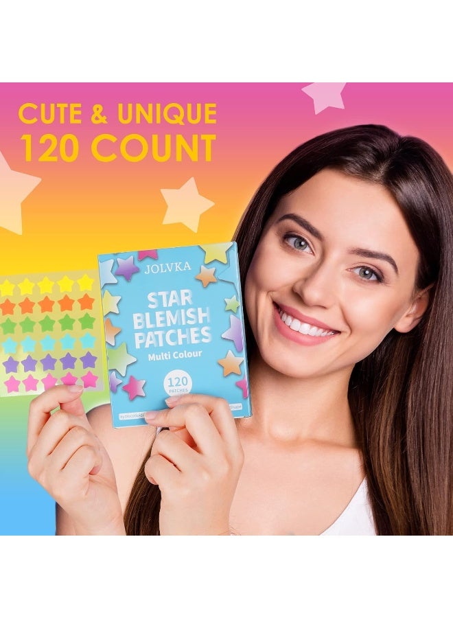JOLVKA Star Pimple Patch - Multiple Colour Hydrocolloid Acne Pimple Patches (120 Patches) - Starface Blemish Patches-Vegan And Cruelty-Free Skincare - Image 5