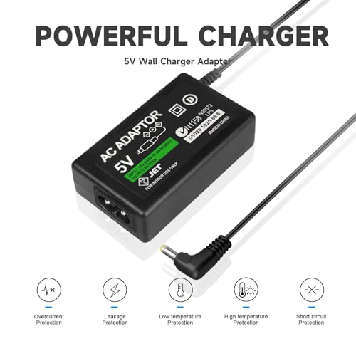 QKCOK Replacement PSP Charger AC Adapter 5V Compatible with Sony PSP 1000 PSP Slim & Lite 2000 3000 PSP-110 PSP-1001 Series PSP-1001, 2001, PlayStation 3001 E-1000 L-Shape Replacement Sony Power Cord - Image 4