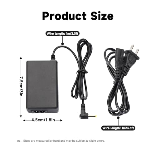 QKCOK Replacement PSP Charger AC Adapter 5V Compatible with Sony PSP 1000 PSP Slim & Lite 2000 3000 PSP-110 PSP-1001 Series PSP-1001, 2001, PlayStation 3001 E-1000 L-Shape Replacement Sony Power Cord - Image 5