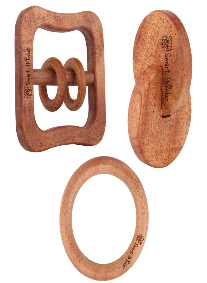 SMARTTHINKER Neem Wood Baby Rattle Combo Set for Infants & Toddlers | Montessori Sensory Grasping & Teether Toys | Early Learning Wooden Toys for Newborn Babies - Image 1