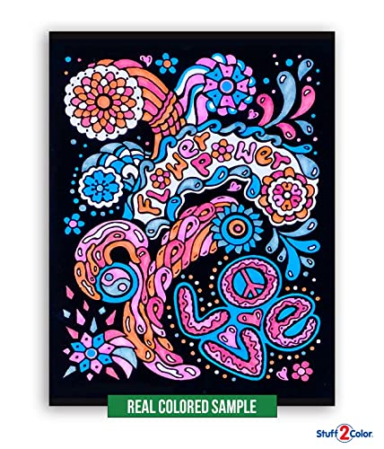 Stuff2Color Super Pack of 18 Fuzzy Velvet Coloring Posters (Creative Edition) - Great for Family Time, Arts & Crafts, Travel, Classrooms, Care Facilities [All Ages Coloring: Girls, Boys, Adults, Toddlers, Teens] - Image 4