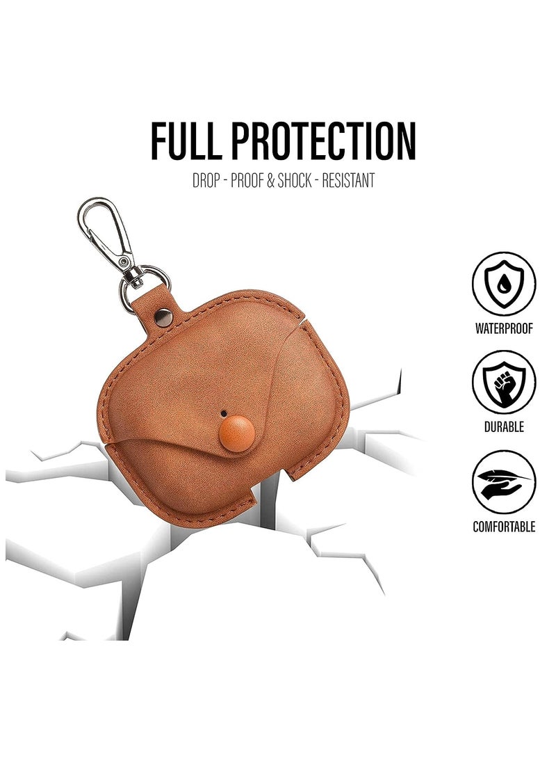 Genuine Leather Case Compatible with AirPods Pro Case, Protective Cover for Apple AirPods pro Case Headphones EarPods, Soft Leather Cover with Keychain Hook - Image 5