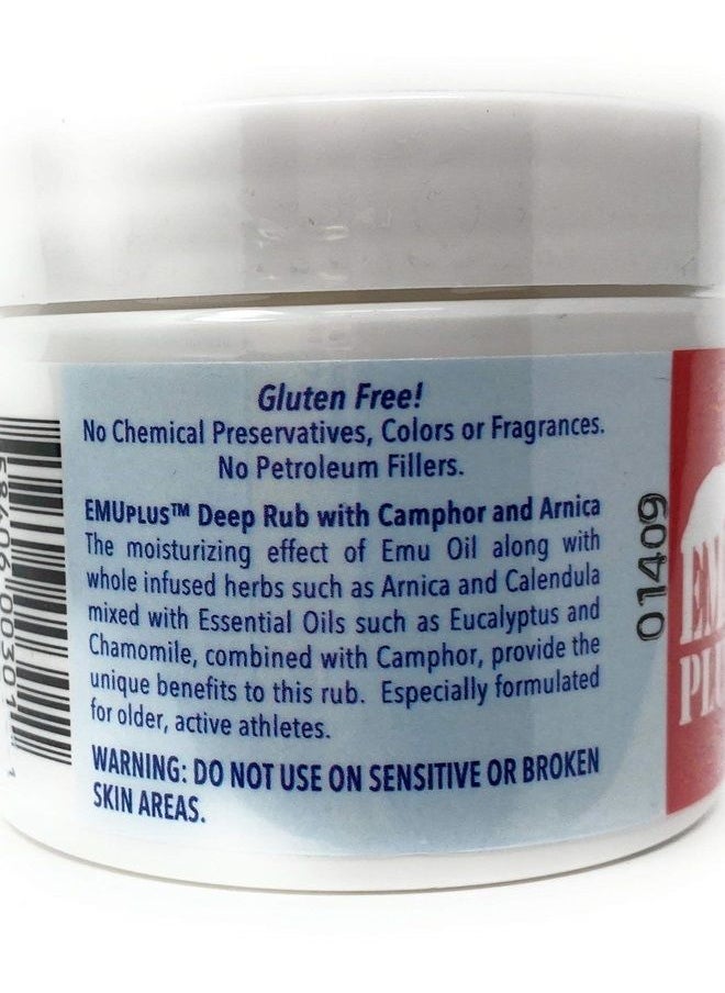 EMUPlus Deep Rub with Camphor and Arnica 2 Ounce Jar - Made with 100% Pure Emu Oil - Formulated for Older, Active Athletes - pzsku/Z621C3DEF8F3D9609DCC4Z/45/_/1683618146/a394f132-8ca6-459f-9ffc-9ba412ff276b