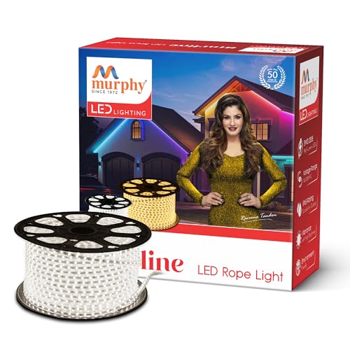 Murphy 2835-120 Led High Lumen Waterproof Indoor Outdoor Home Deorative,Diwali Lights,Rope Pipe Light,Cove Light (120 Led/Mtr) (Cool White,15 Meter),15 meters - Image 1