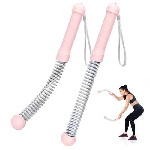 TRELC Upgrade Weighted Ropeless Battle Ropes, 2PCS Cordless Battle Rope for Home Gym, HIIT, Strength, Quiet Portable Training Rope, Workout Ropes Versatile Fitness Equipment for Men Women (Pink) - Image 1