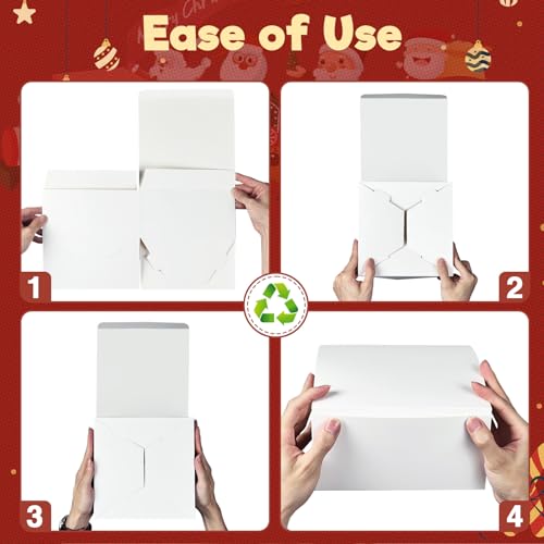 MESHA 8x8x4 Gift Box 10 Pack White Gift Boxes with Lids, DIY Bridesmaid Proposal Box, Recyclable,Foldable Box for Wedding, Birthday Party - Image 3
