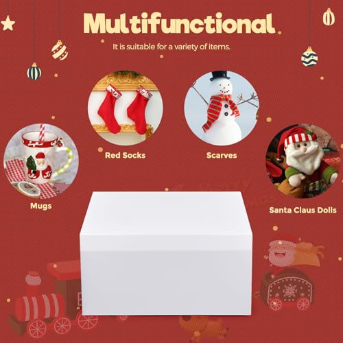 MESHA 8x8x4 Gift Box 10 Pack White Gift Boxes with Lids, DIY Bridesmaid Proposal Box, Recyclable,Foldable Box for Wedding, Birthday Party - Image 4