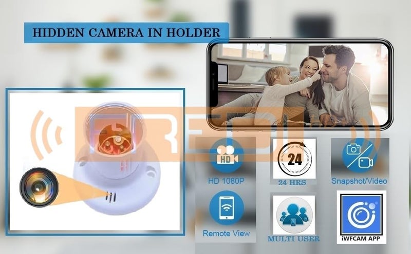 FREDI HD PLUS FREDI HD PLUS WiFi Holder Camera 1080p Hd Clarity Watch Live View Recording Hidden Camera Supported 32GB Sd Card Secret Nanny Cam Indoor Security Camera iWFCam APP  - Image 3
