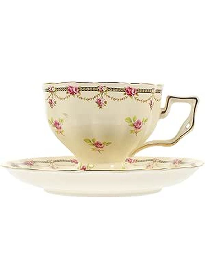 Vintage Ceramic Coffee Cup And Saucer Set European Style Multi Function Mug - Image 1
