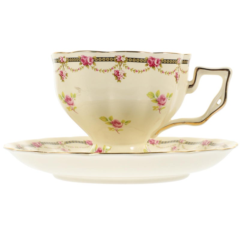 Vintage Ceramic Coffee Cup And Saucer Set European Style Multi Function Mug - Image 2