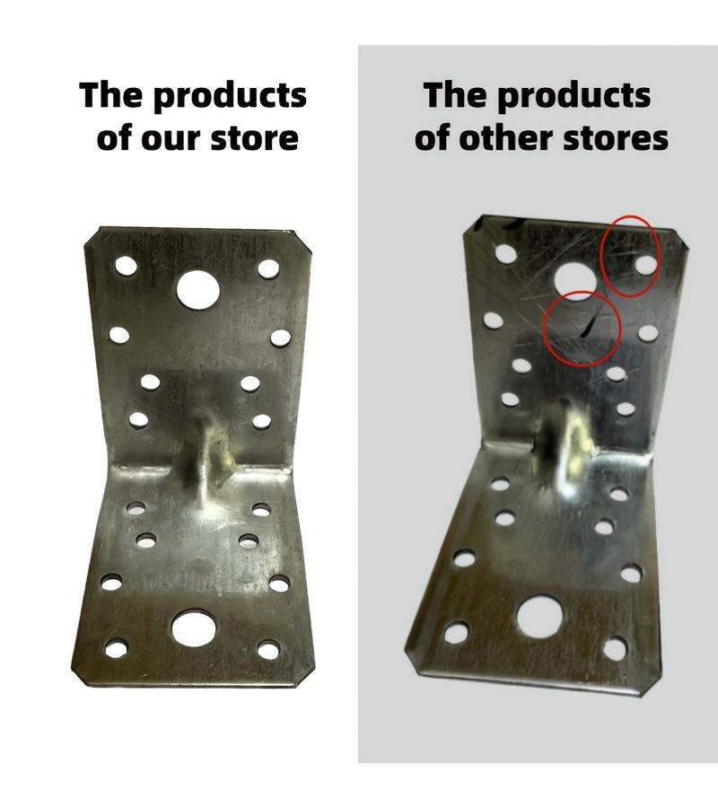 10 Pieces Heavy Duty Galvanized Steel Angle Bracket Frame 70x70x55mm 2mm Thick Rust Proof Load Bearing DIY Installation Hardware Kit - Image 1
