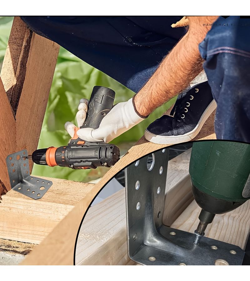 10 Pieces Heavy Duty Galvanized Steel Angle Bracket Frame 70x70x55mm 2mm Thick Rust Proof Load Bearing DIY Installation Hardware Kit - Image 3