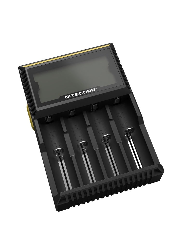 NITECORE - NITECORE D4 Digicharger LCD Display Universal Battery Charger for 18650, 14500, 16340, 26650, 18350 Li-ion Rechargeable Batteries, Smart Charging with Multiple Safety Features, Includes Charging Cable - Image 1