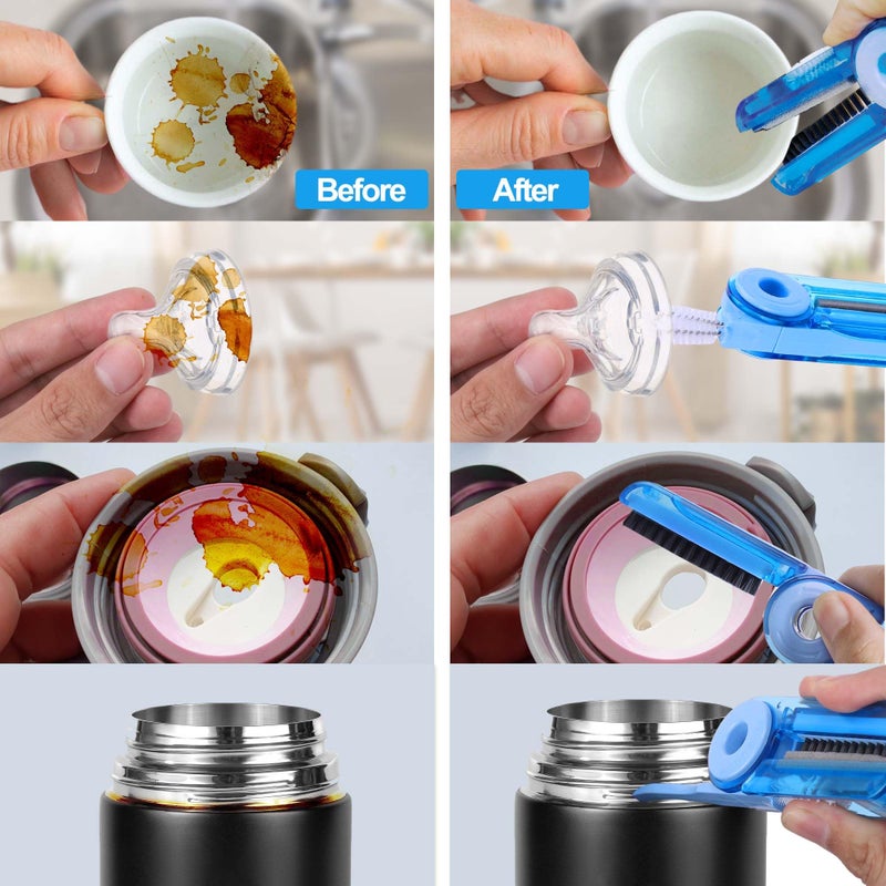 Xangnier 4 In 1 Multifunctional Cleaning Brush 3 Pack Water Bottle Cleaner Brush Bottle Gap Cleaner Brush Cup Cover Cleaning Brush Cup Crevice Cleaning Tools Home Kitchen Cleaning Tools - Image 4