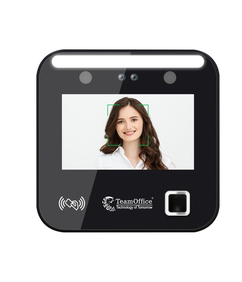 Team Office Z903 HyFace AI Face Recognition Attendance & Access Control Machine | Fingerprint + Card + Password | Inbuilt Battery | Web/Cloud Based Software Supported | Wi-Fi | Office & Commercial Use - Image 1