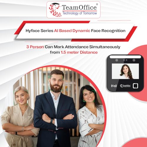 Team Office Z903 HyFace AI Face Recognition Attendance & Access Control Machine | Fingerprint + Card + Password | Inbuilt Battery | Web/Cloud Based Software Supported | Wi-Fi | Office & Commercial Use - Image 3