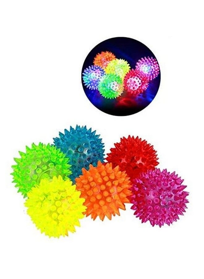 Prime 2 Pcs Bouncing Noisy Spike Ball For Kids Led Flashing Light Up Ball Toy With Whistle Sound For Kids (Random Color) Pack Of 1  - Image 5
