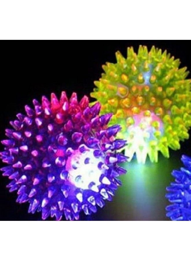 Prime 2 Pcs Bouncing Noisy Spike Ball For Kids Led Flashing Light Up Ball Toy With Whistle Sound For Kids (Random Color) Pack Of 1  - Image 2