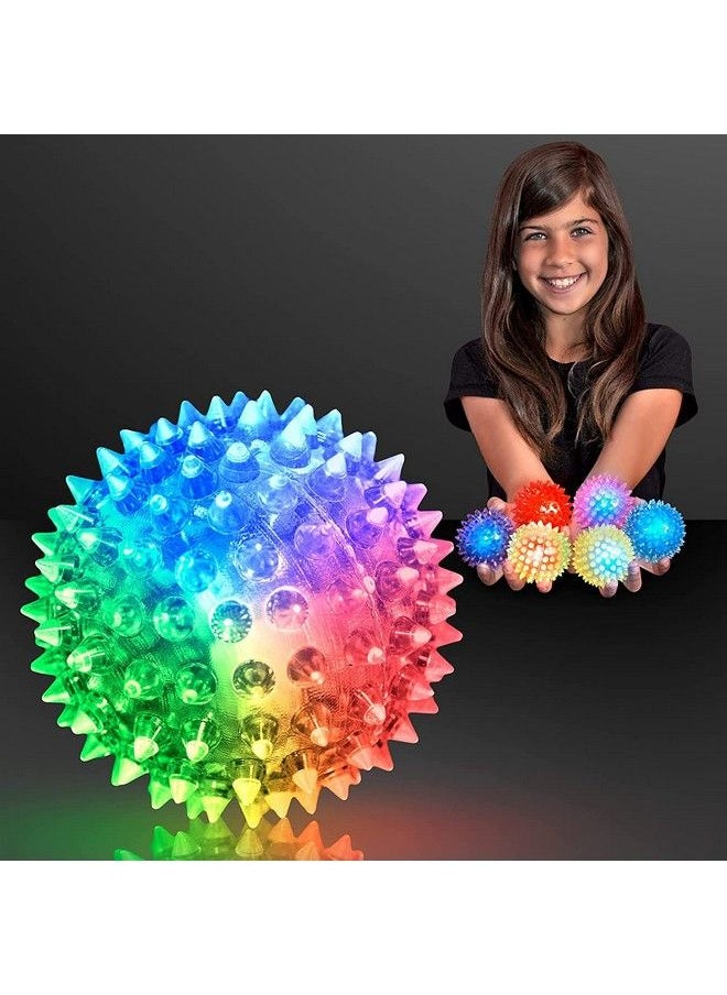 Prime - 2 Pcs Bouncing Noisy Spike Ball For Kids Led Flashing Light Up Ball Toy With Whistle Sound For Kids (Random Color) Pack Of 1 - Image 1