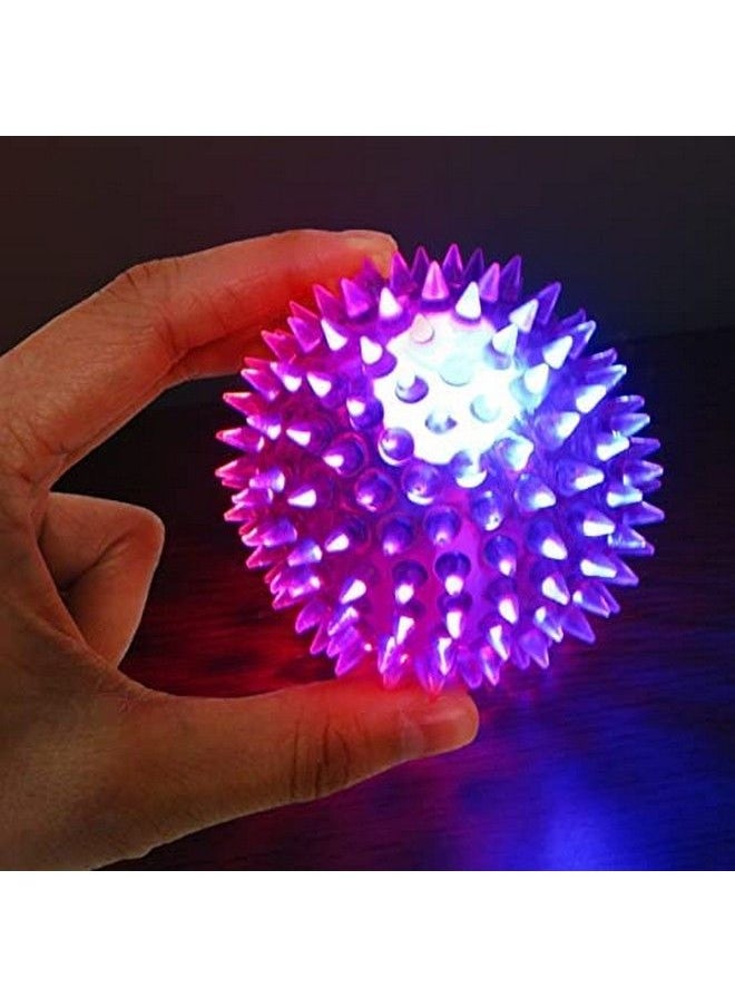 Prime 2 Pcs Bouncing Noisy Spike Ball For Kids Led Flashing Light Up Ball Toy With Whistle Sound For Kids (Random Color) Pack Of 1  - Image 4