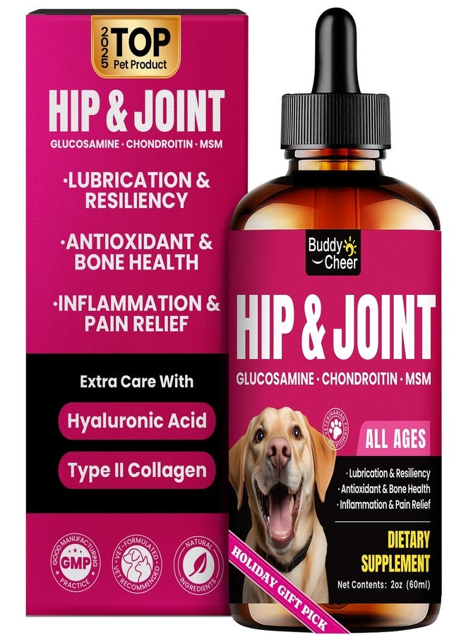 BuddyCheer Glucosamine for Dogs, Liquid Hip and Joint Supplement, Chondroitin Drops for Dogs, Joint Drops for Dog, Dog Supplement for Mobility Pain Relief - 60ml - Image 1