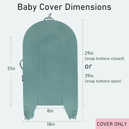 MEXXI Organic Replacement Cover with Waterproof Pad Premium Quality Spare Cover Certified Organic Cotton Fits Dockatot Deluxe Docks Cover Only Sage Green Waterproof Organic Cotton - Image 3