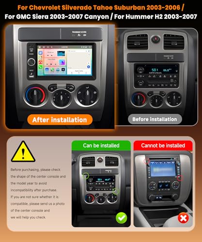 VECHTEL 4G+64G Android 15 Car Stereo for Chevy Chevrolet Silverado SSR Tahoe 2003-2006,GMC Siera Yukon 2003-2006,Hummer H2 2003-2007 with Wireless Carplay Android Auto, GPS Navigation, Backup Camera - Image 2