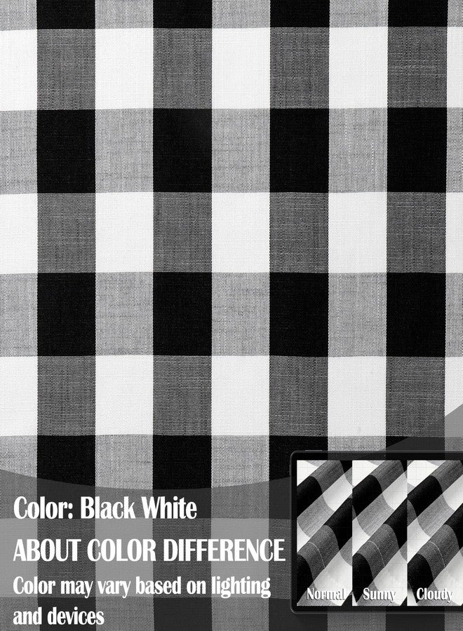 Bapawfish Buffalo Plaid Black White Curtain Panels 84 Inch Length,Farmhouse Semi Sheer Drapes,Rustic Rod Pocket Window Treatment for Bedroom Living Room(2 Panels,40"x84",Black) - Image 4