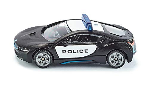 Siku 1533 BMW i8 US Police Car MetalPlastic BlackWhite Versatile Toy Vehicle for Children - Image 1