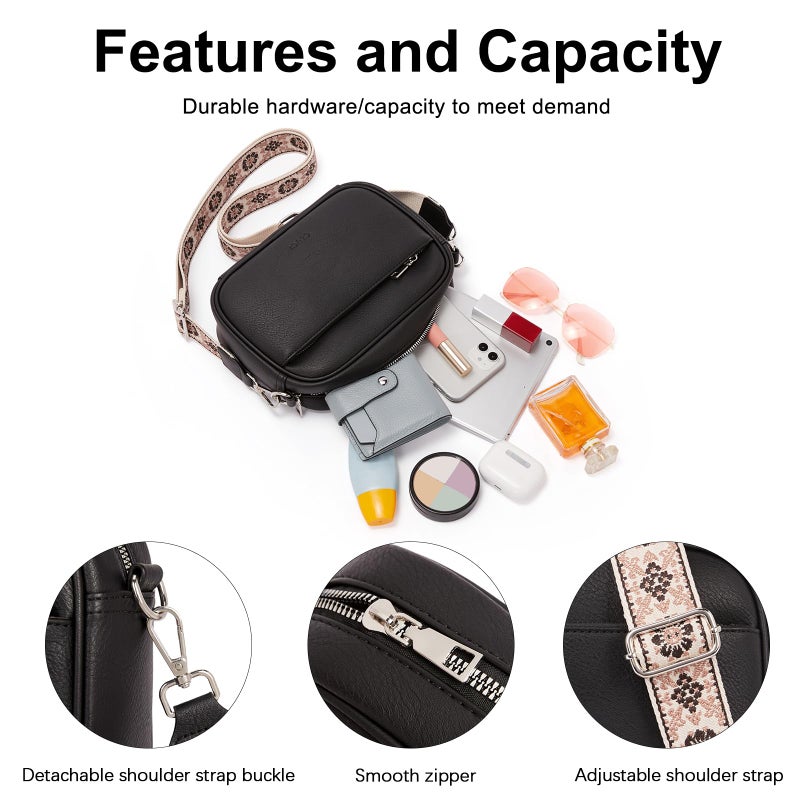 CLUCI Small Crossbody Bags for Women Crossbody Purses for Women Cross Body Bag Crossbody Purse with Adjustable Wide Strap - Image 5