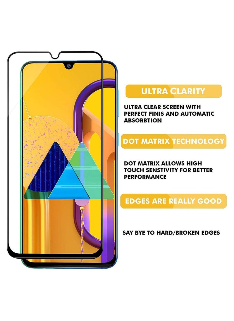 HuHa Screen Guard for Samsung Galaxy M30s / M30 / M31 / M21 / A30 / A30s / A50 / A50s Tempered Glass Screen Protector Full Glue Edge-to-Edge Gorilla Screen Protector - Black  - Image 4