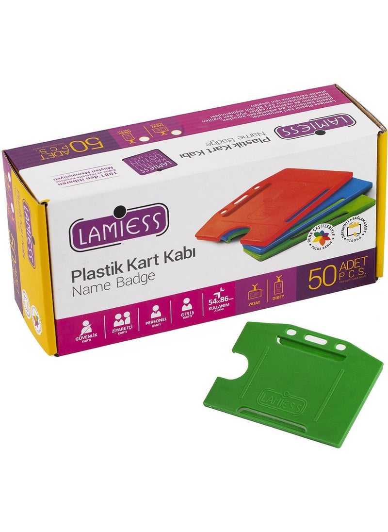 Lamiess LMS214 Horizontal 54x86 Plastic Card Holder 50Pcs/Pk. (153 04 0603) 