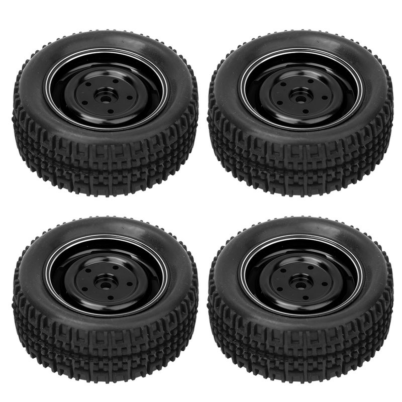 Metal 4 Hole U shaped Tire Rubber Tires Aluminum Alloy Rims Fit for MN D90 MN-91 FJ-45(Black MN-024BL ) - Image 4