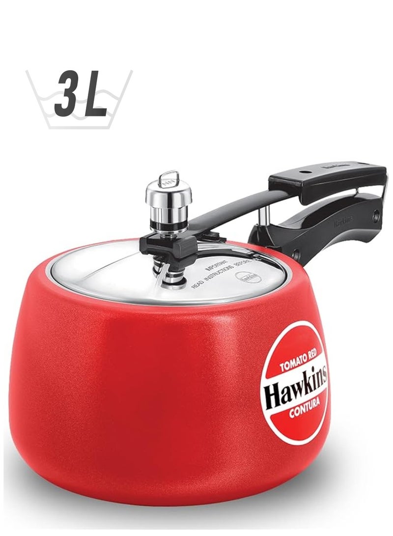 هوكينز طنجرة ضغط كونتورا مطلية من السيراميك Ctr30 Ctr 30 سعة 3 لتر باللون الأحمر - Image 1