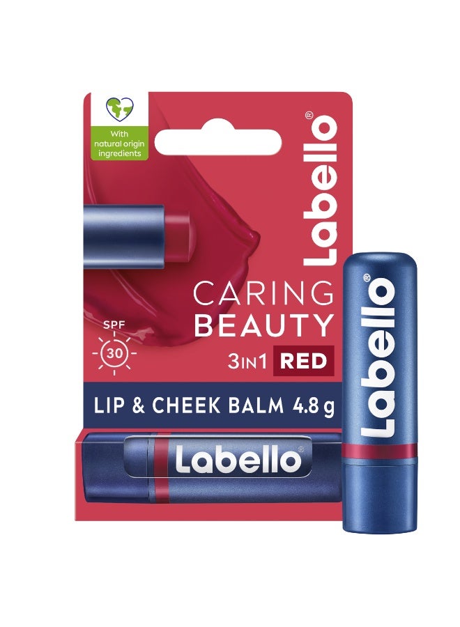 Labello Red Color Lip And Cheek Balm SPF 30 Moisturising Tint With Sun Protection - Image 1