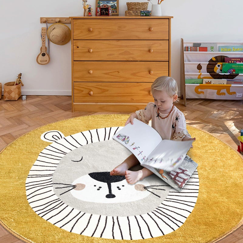 USTIDE USTIDE Extra Large Kids Carpet Soft Lion Nursery Rug Bedroom Rug Baby Crawling Mat Playroom Mat 52FT 
