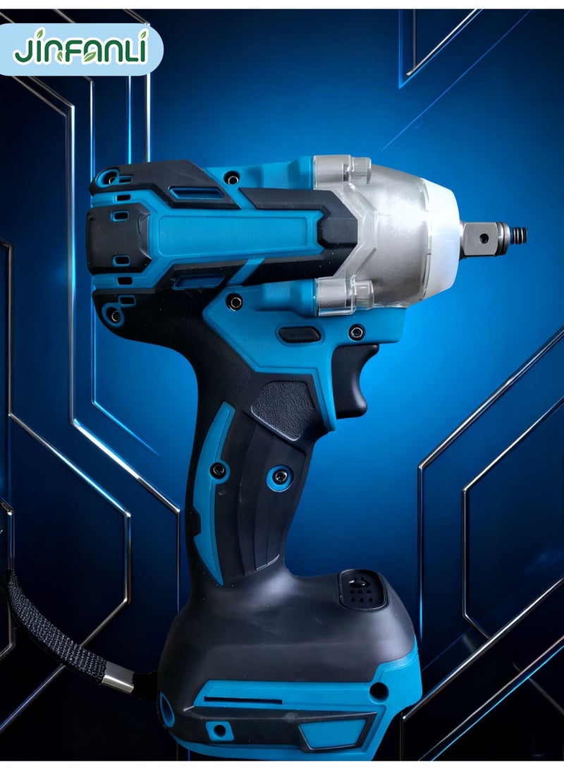 JINFANLI Brushless cordless impact wrench, 70 Nm torque, suitable for car tires, high and low voltage power tools. High torque performance and versatile accessories instantly boost your work efficiency. (Note: Only one bare unit is available.) - Image 5