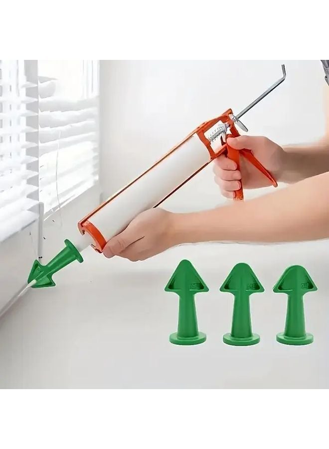 3pcs Green Multi Functional Gap Sealer Set With Glue Gun Nozzles For Doors Windows - Image 2