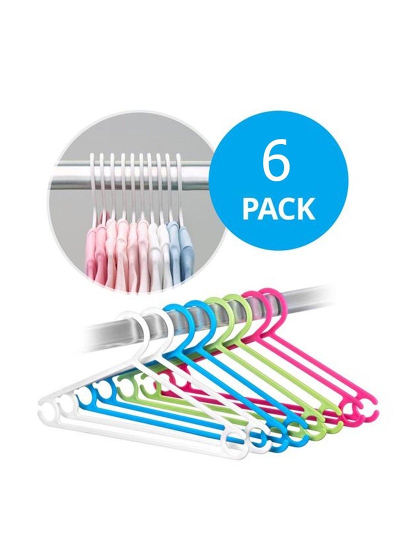 طقم شماعة ملابس بلاستيك 6 قطع Plastic Clothes Hanger Set Of 6 Pcs - Image 1